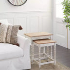 Lot de 2 tables d'appoint éclectiques en bois - Olivia & May