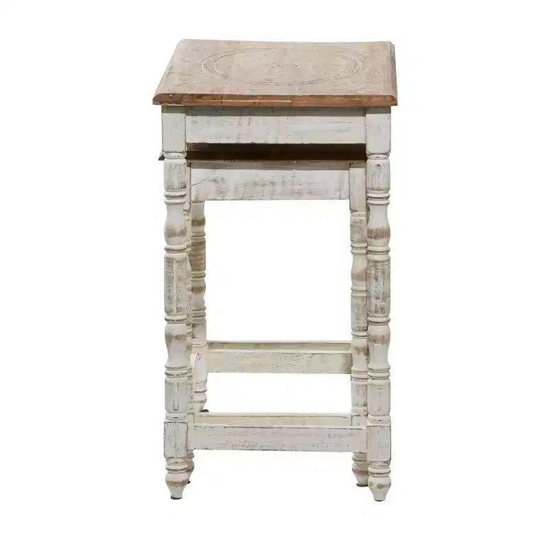 Lot de 2 tables d'appoint éclectiques en bois - Olivia & May