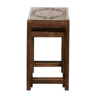 Lot de 2 tables d'appoint éclectiques en bois - Olivia & May