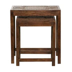 Lot de 2 tables d'appoint éclectiques en bois - Olivia & May