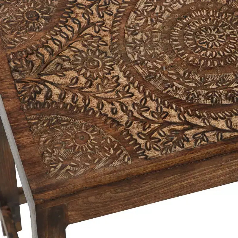 Lot de 2 tables d'appoint éclectiques en bois - Olivia & May