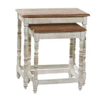 Lot de 2 tables d'appoint éclectiques en bois - Olivia & May