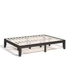 Cadre de lit en bois Costway Queen Size 14 po avec plate-forme à matelas et lattes de support en bois EspressoNaturel