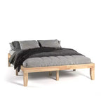 Cadre de lit en bois Costway Queen Size 14 po avec plate-forme à matelas et lattes de support en bois EspressoNaturel