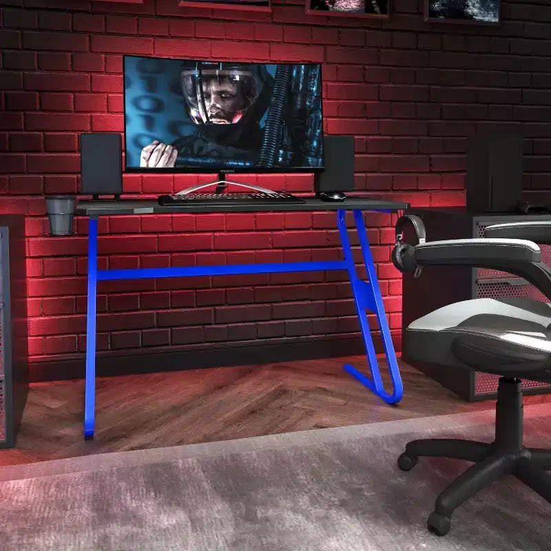 Bureau gaming ergonomique Flash Furniture avec porte-gobelet et crochet pour casque