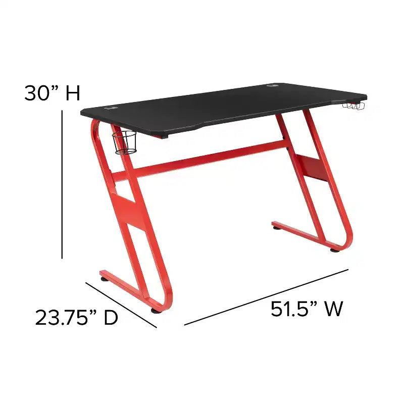 Bureau gaming ergonomique Flash Furniture avec porte-gobelet et crochet pour casque