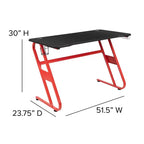 Bureau gaming ergonomique Flash Furniture avec porte-gobelet et crochet pour casque