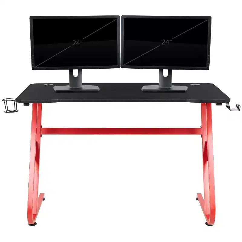 Bureau gaming ergonomique Flash Furniture avec porte-gobelet et crochet pour casque