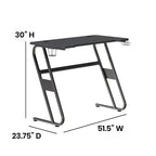 Bureau gaming ergonomique Flash Furniture avec porte-gobelet et crochet pour casque