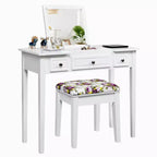 Coiffeuse Costway avec miroir relevable et 7 compartiments