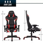 Chaise de Massage et de Gaming Inclinable et Pivotante Costway avec Soutien Lombaire Blanche\Bleue\Grise\Rouge