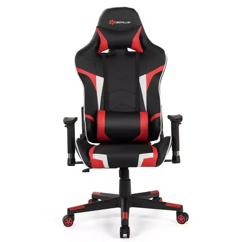 Chaise de Massage et de Gaming Inclinable et Pivotante Costway avec Soutien Lombaire Blanche\Bleue\Grise\Rouge
