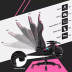 Chaise de bureau de massage gamer inclinable et pivotante Costway Racing avec repose-pieds