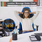 Chaise de bureau de massage gamer inclinable et pivotante Costway Racing avec repose-pieds