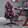 Costway Chaise de bureau gamer inclinable et pivotante avec repose-pieds de massage