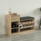 Banc de rangement à chaussures en bois Basicwise avec coussin pour entrée