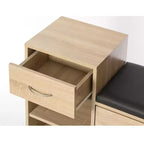 Banc de rangement à chaussures en bois Basicwise avec coussin pour entrée