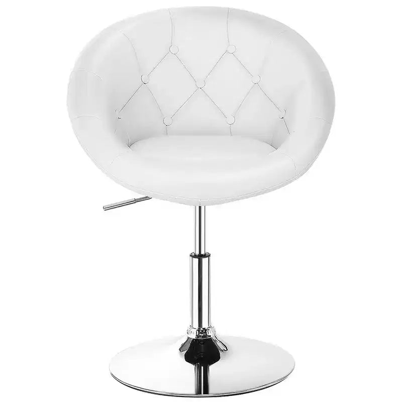 Costway 1PC Chaise d'appoint moderne pivotante réglable avec dossier capitonné rond en cuir PU