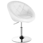 Costway 1PC Chaise d'appoint moderne pivotante réglable avec dossier capitonné rond en cuir PU