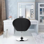 Costway 1PC Chaise d'appoint moderne pivotante réglable avec dossier capitonné rond en cuir PU