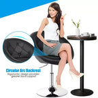 Costway 1PC Chaise d'appoint moderne pivotante réglable avec dossier capitonné rond en cuir PU