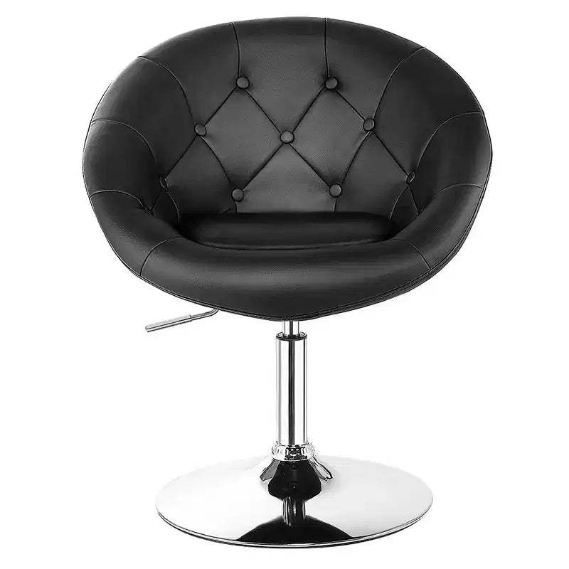 Costway 1PC Chaise d'appoint moderne pivotante réglable avec dossier capitonné rond en cuir PU