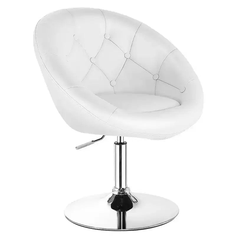 Costway 1PC Chaise d'appoint moderne pivotante réglable avec dossier capitonné rond en cuir PU