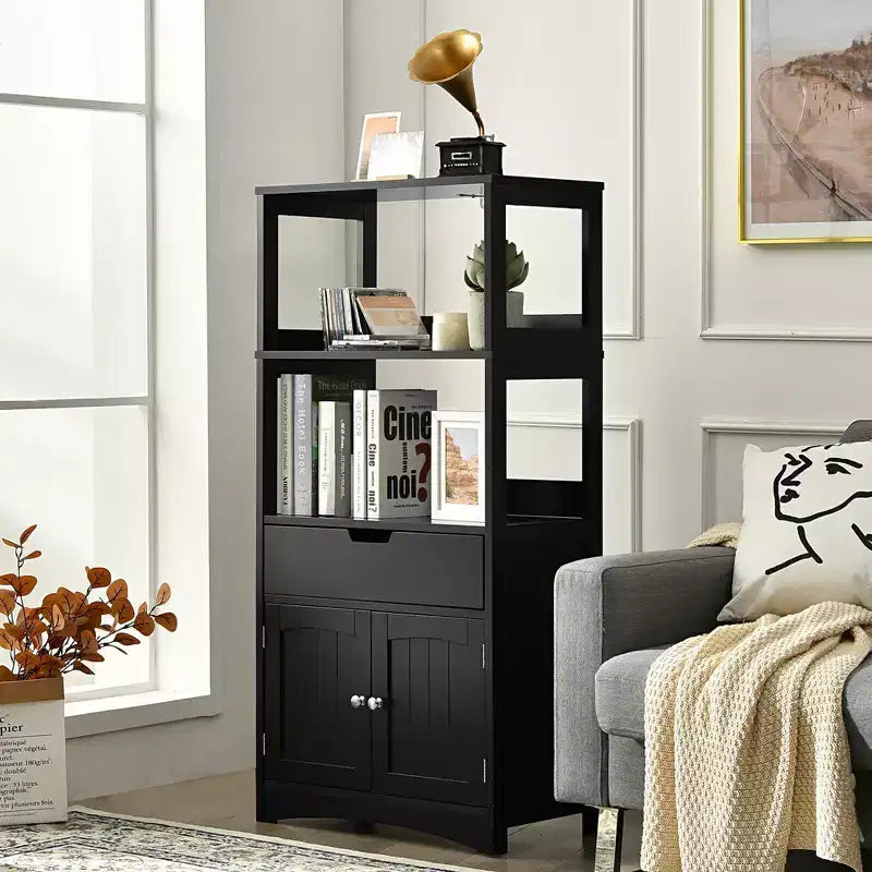 Meuble de Rangement Salle de Bain Costway avec Tiroir Étagère Armoire Meuble Bas