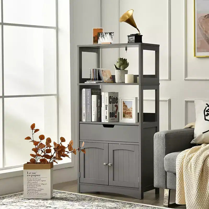 Meuble de Rangement Salle de Bain Costway avec Tiroir Étagère Armoire Meuble Bas