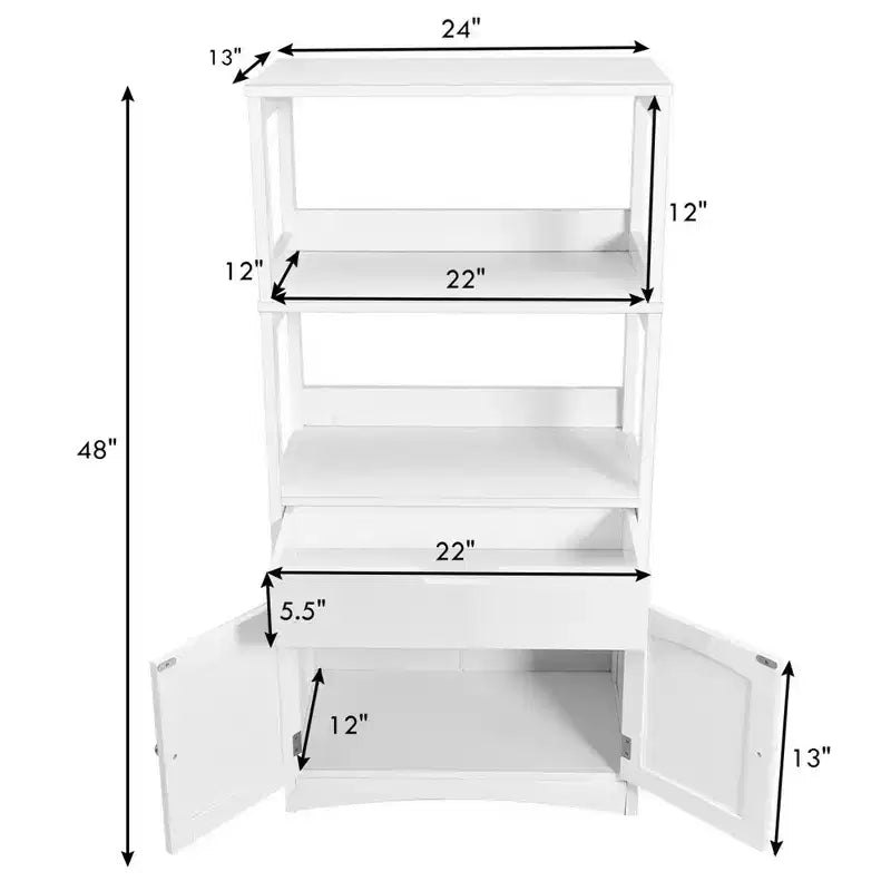 Meuble de Rangement Salle de Bain Costway avec Tiroir Étagère Armoire Meuble Bas
