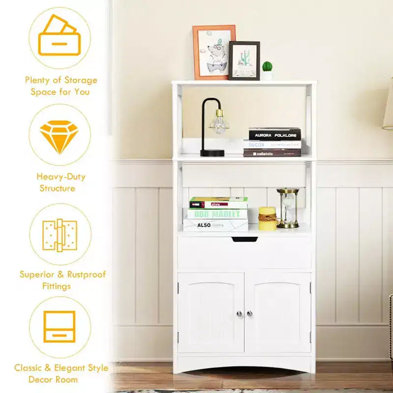 Meuble de Rangement Salle de Bain Costway avec Tiroir Étagère Armoire Meuble Bas