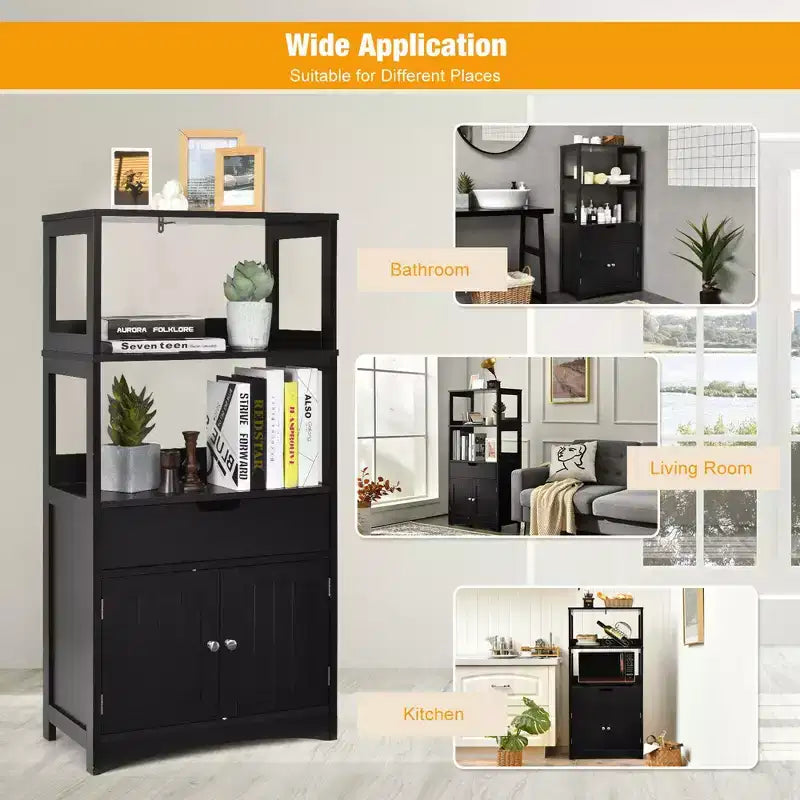 Meuble de Rangement Salle de Bain Costway avec Tiroir Étagère Armoire Meuble Bas