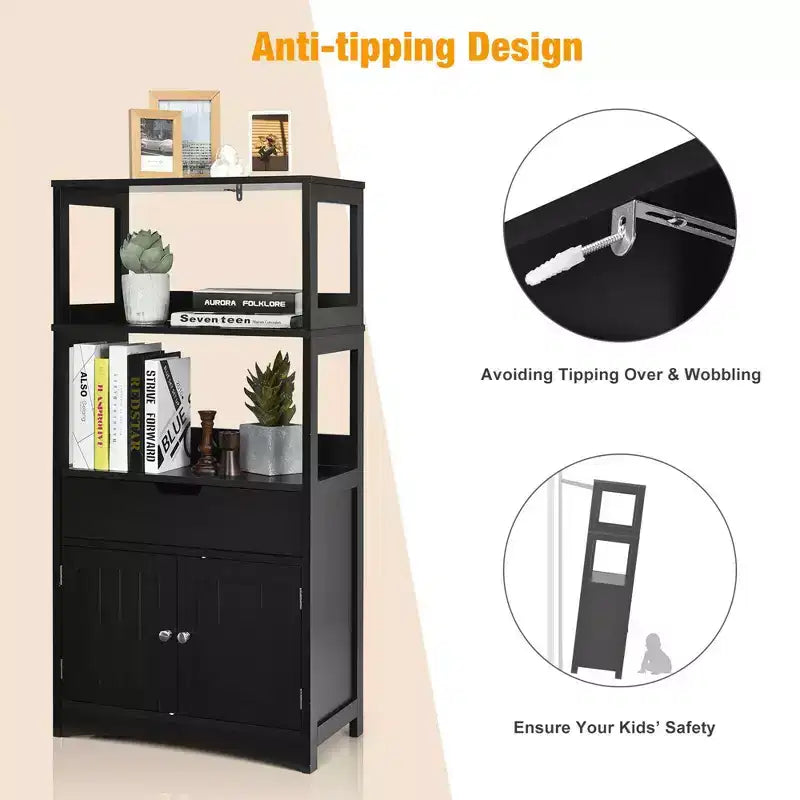 Meuble de Rangement Salle de Bain Costway avec Tiroir Étagère Armoire Meuble Bas
