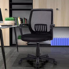 Chaise de bureau Costway à dossier moyen réglable en hauteur avec soutien lombaire