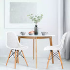 Costway Lot de 2 chaises de salle à manger DSW modernes pour bureau et maison, avec design en maille et pieds en bois