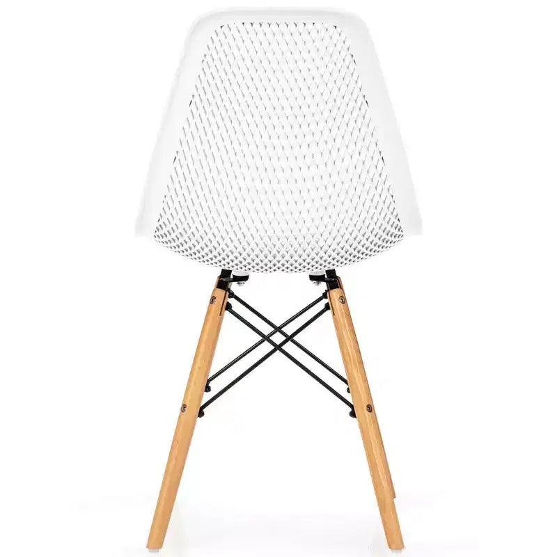 Costway Lot de 2 chaises de salle à manger DSW modernes pour bureau et maison, avec design en maille et pieds en bois