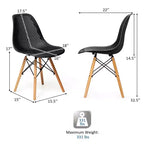 Costway Lot de 2 chaises de salle à manger DSW modernes pour bureau et maison, avec design en maille et pieds en bois