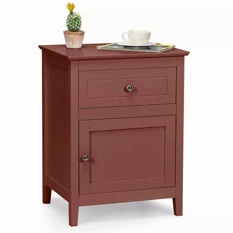 Table de chevet Costway avec tiroir, table d'appoint, meuble de rangement blanc/naturel/expresso