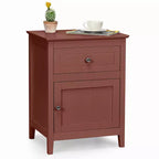Table de chevet Costway avec tiroir, table d'appoint, meuble de rangement blanc/naturel/expresso