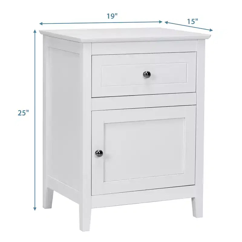 Table de chevet Costway avec tiroir, table d'appoint, meuble de rangement blanc/naturel/expresso