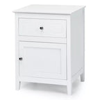 Table de chevet Costway avec tiroir, table d'appoint, meuble de rangement blanc/naturel/expresso