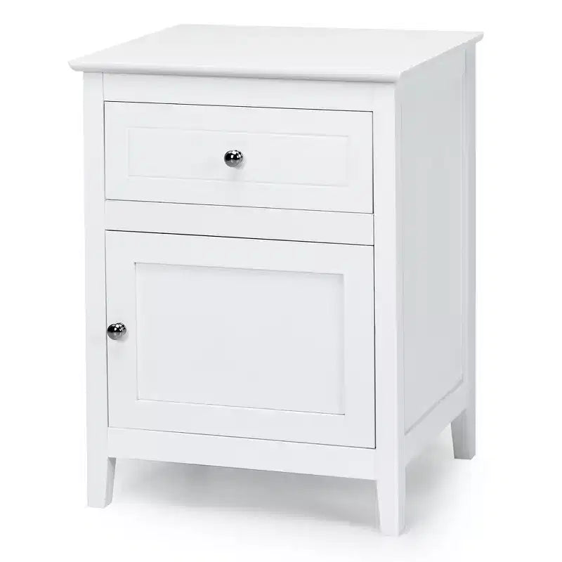 Table de chevet Costway avec tiroir, table d'appoint, meuble de rangement blanc/naturel/expresso