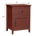 Table de chevet Costway avec tiroir, table d'appoint, meuble de rangement blanc/naturel/expresso
