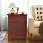 Table de chevet Costway avec tiroir, table d'appoint, meuble de rangement blanc/naturel/expresso