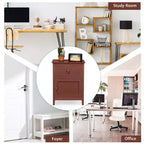 Table de chevet Costway avec tiroir, table d'appoint, meuble de rangement blanc/naturel/expresso