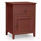 Costway Nightstand with Drawer Accent Side End Table Storage Cabinet White\Natural\Espresso
