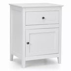 Table de chevet Costway avec tiroir, table d'appoint, meuble de rangement blanc/naturel/expresso