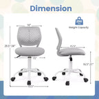 Chaise de bureau ergonomique pivotante pour enfants Costway en maille, réglable en hauteur, rose/bleu/turquoise/violet/gris/vert clair