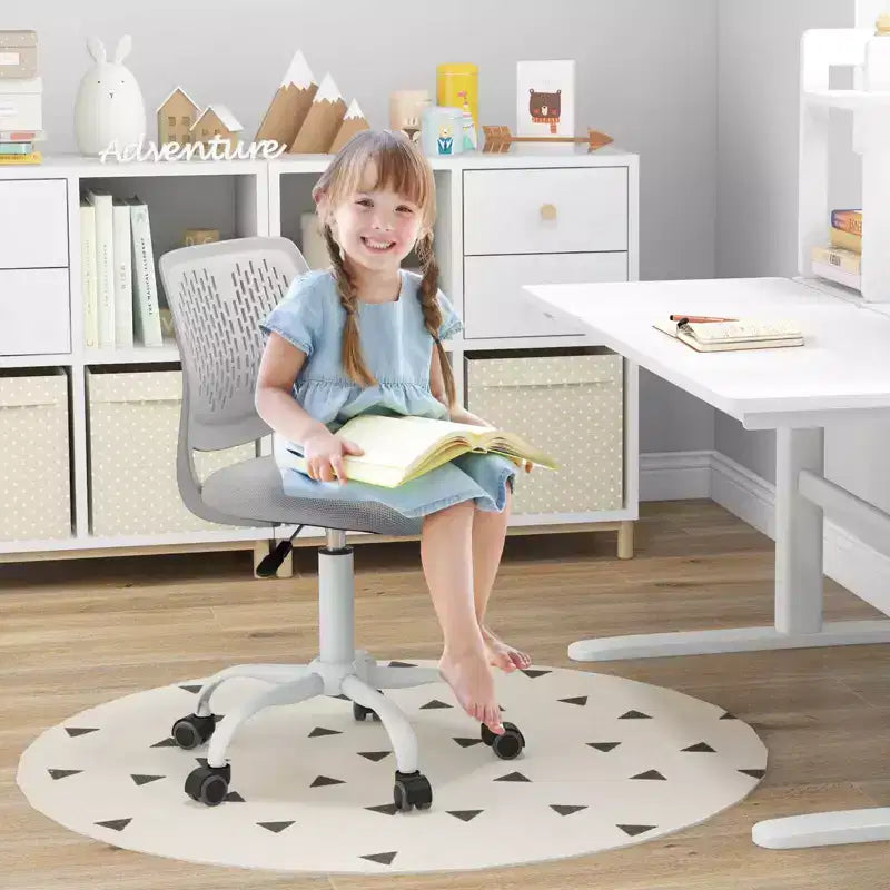 Chaise de bureau ergonomique pivotante pour enfants Costway en maille, réglable en hauteur, rose/bleu/turquoise/violet/gris/vert clair
