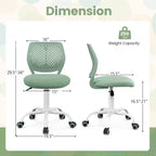 Chaise de bureau ergonomique pivotante pour enfants Costway en maille, réglable en hauteur, rose/bleu/turquoise/violet/gris/vert clair